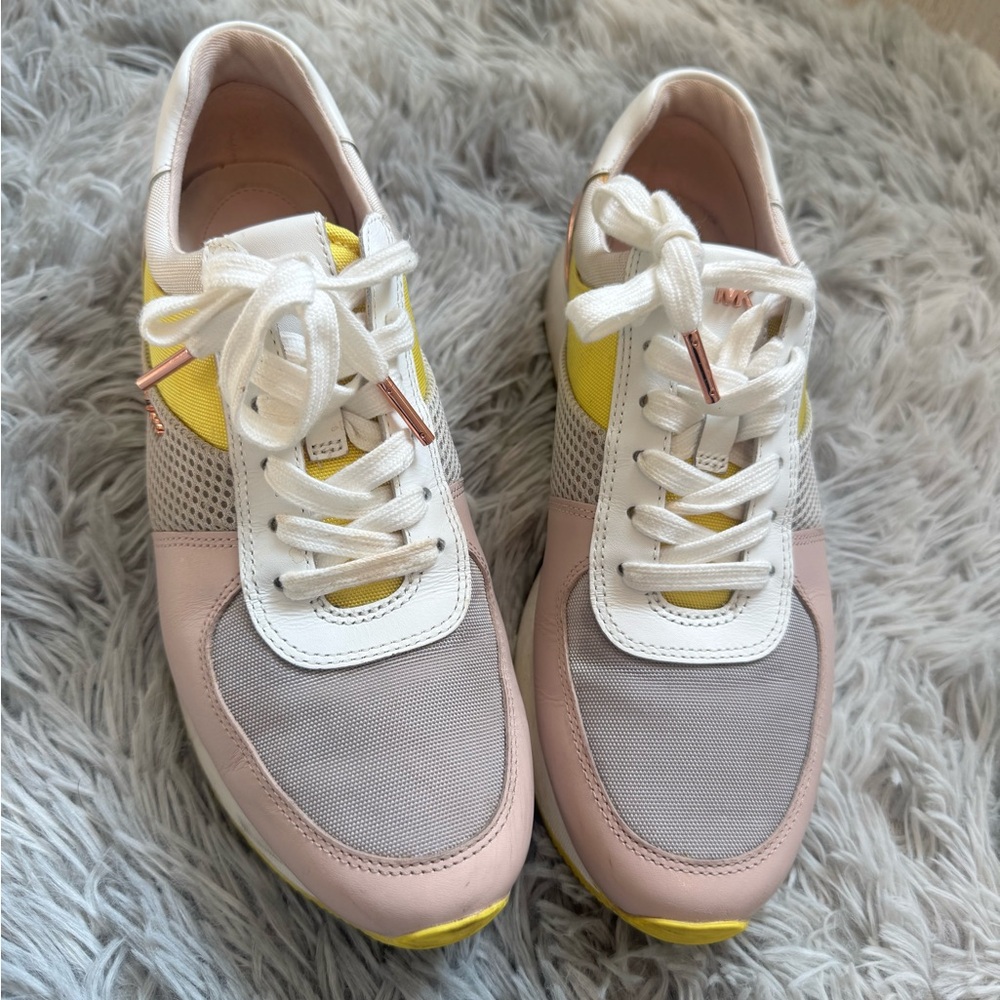 MICHAEL Michael Kors Pink, Yellow, and Gray Sneakers
